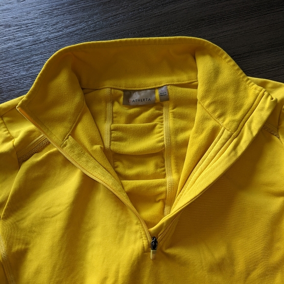 Athleta Women's 1/4 Zip Quarter Mile Fleece Lined Long Sleeve Shirt - Picture 4 of 7
